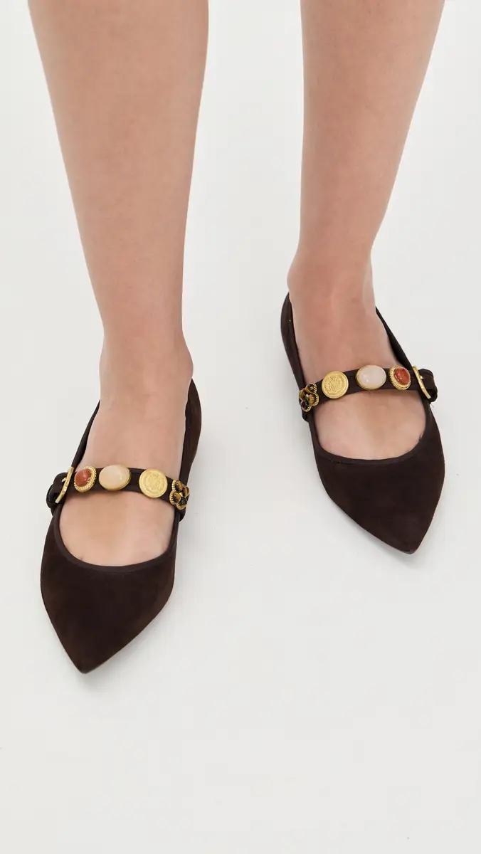 Veronica Beard Selene Charms Flats Espresso | Thumbnail 3 Veronica Beard Selene Charms Flats Espresso | Thumbnail 3
