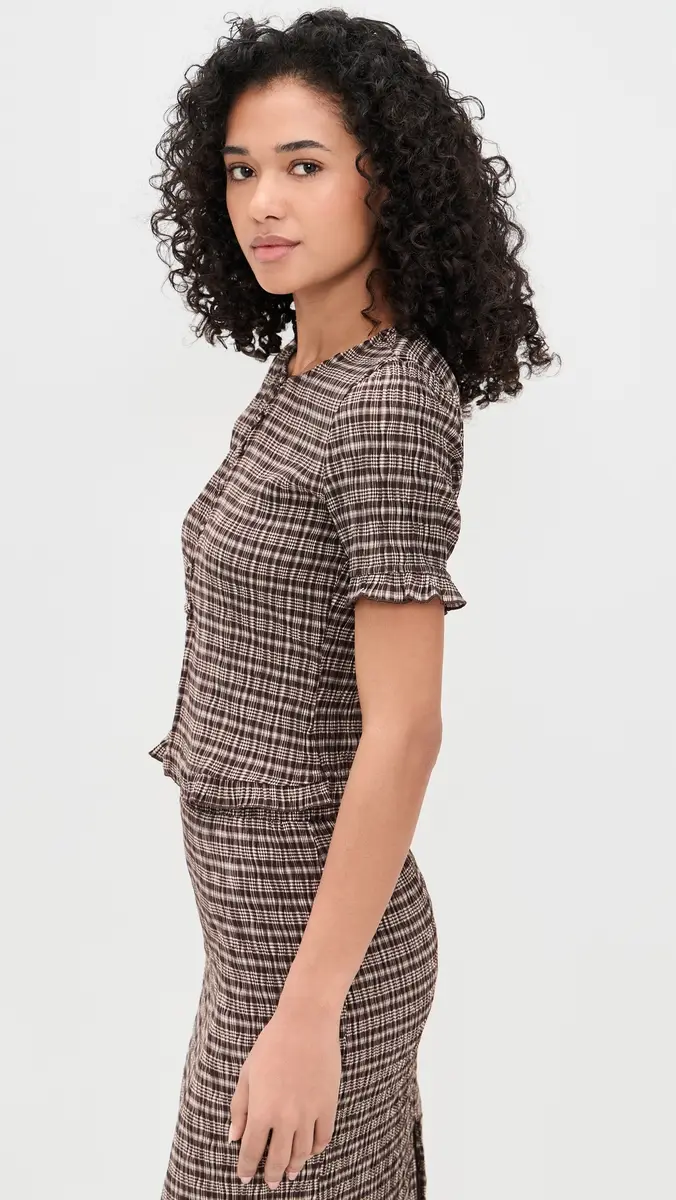 Bailey Rose Plaid Blouse Chocolate | Thumbnail 4 Bailey Rose Plaid Blouse Chocolate | Thumbnail 4