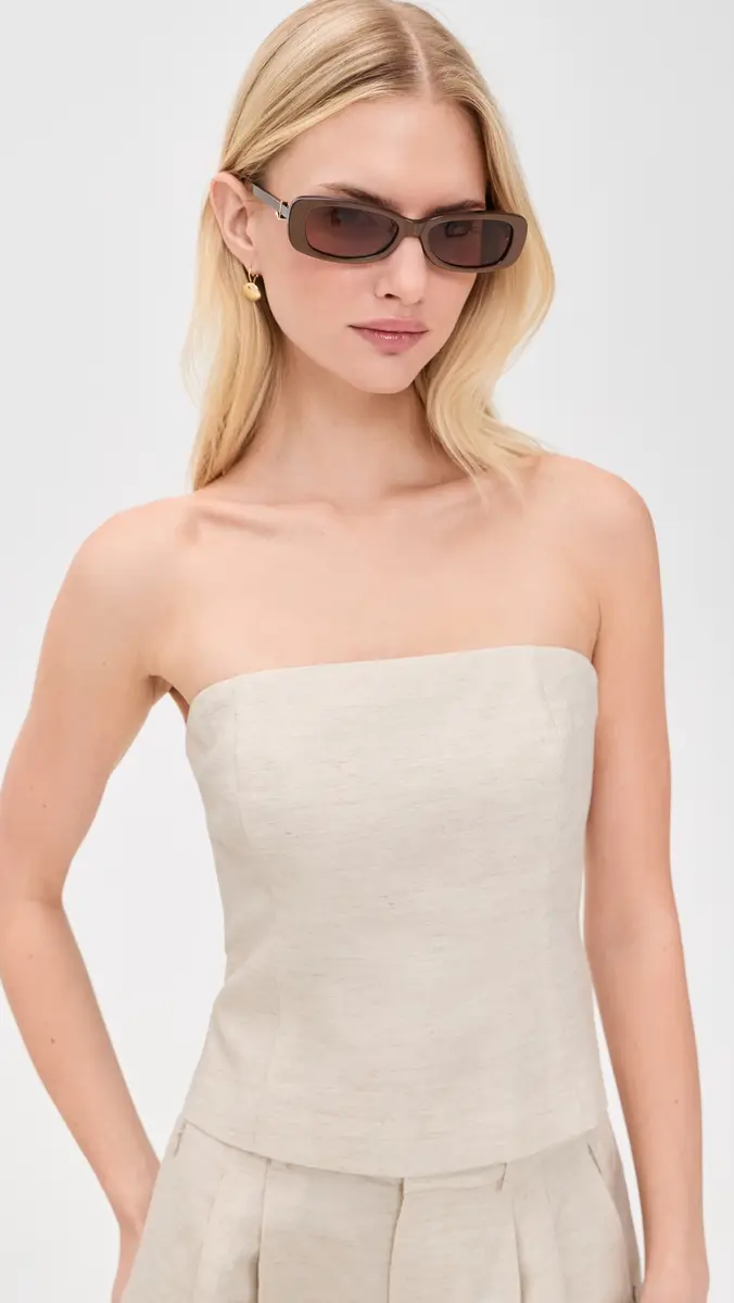 GOOD AMERICAN Linen Blend Strapless Top | Thumbnail 2 GOOD AMERICAN Linen Blend Strapless Top | Thumbnail 2