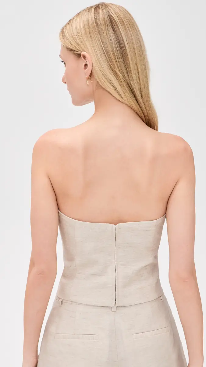 GOOD AMERICAN Linen Blend Strapless Top | Thumbnail 3 GOOD AMERICAN Linen Blend Strapless Top | Thumbnail 3