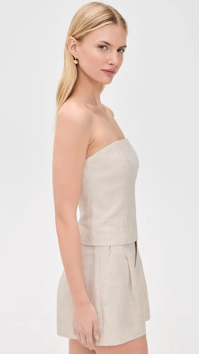 GOOD AMERICAN Linen Blend Strapless Top | Thumbnail 4 GOOD AMERICAN Linen Blend Strapless Top | Thumbnail 4