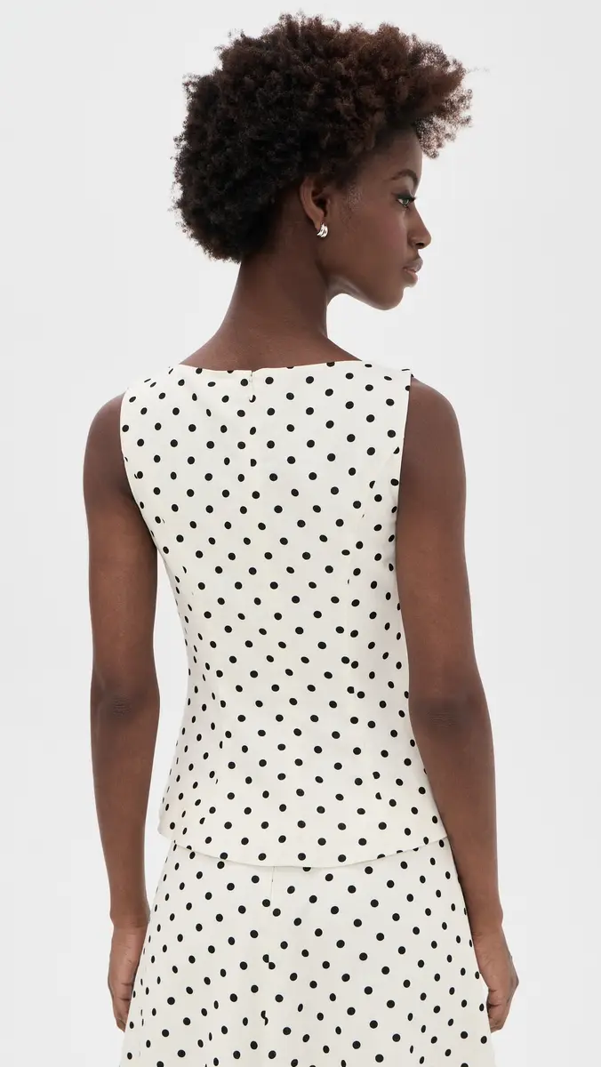 WAYF Arielle Boat Neck Top Polka Dot | Thumbnail 3