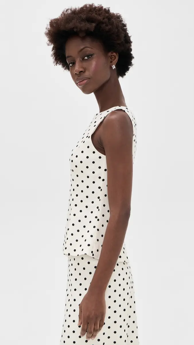 WAYF Arielle Boat Neck Top Polka Dot | Thumbnail 4