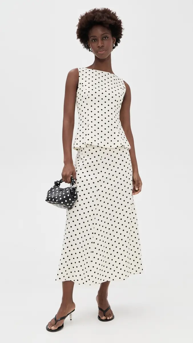 WAYF Arielle Boat Neck Top Polka Dot | Thumbnail 5