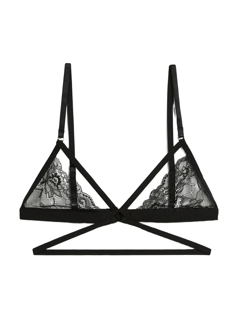 HONEYDEW Lucy Elastic & Lace Bra Black