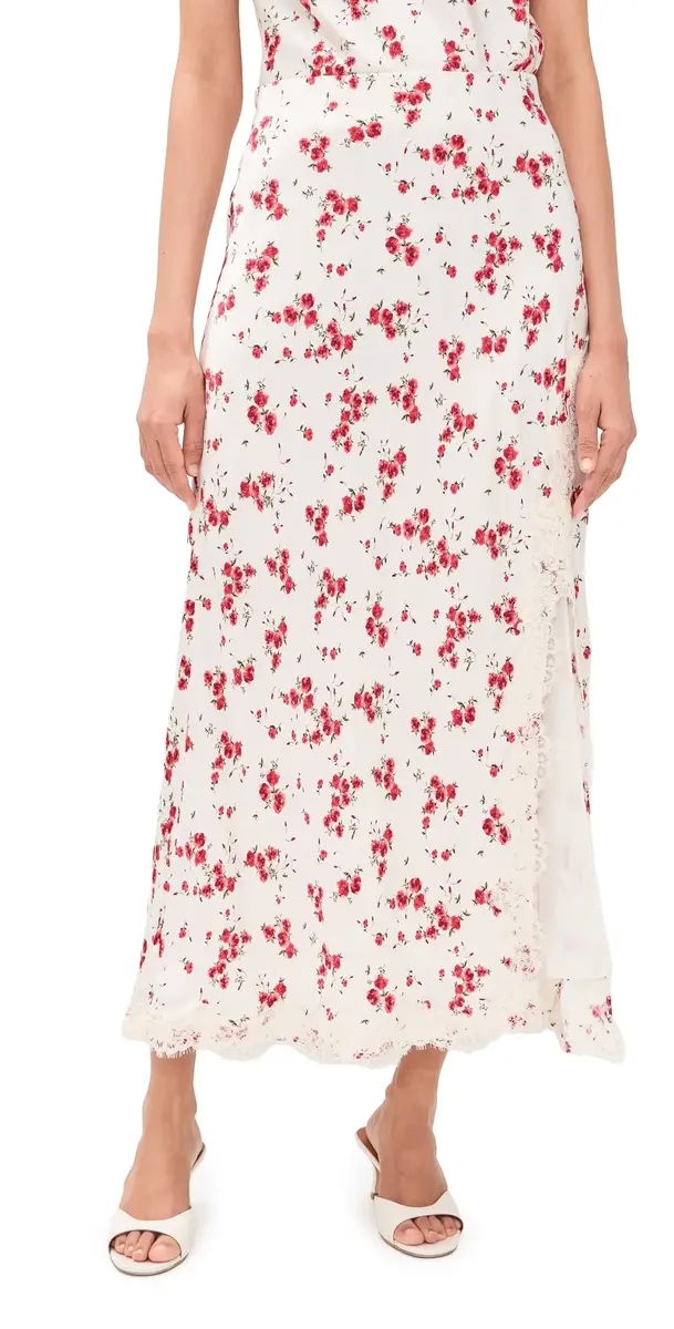 Teagan Hammered Satin Skirt Candied Rose Teagan Hammered Satin Skirt Candied Rose