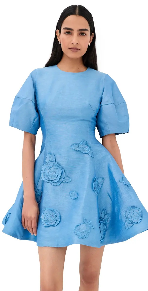 Leo Lin Simona Applique Mini Dress Pastel Blue | Image 1 Leo Lin Simona Applique Mini Dress Pastel Blue | Image 1