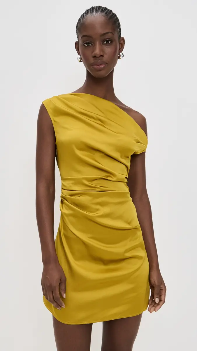 STAUD Phare Silk Mini Dress Turmeric | Thumbnail 2