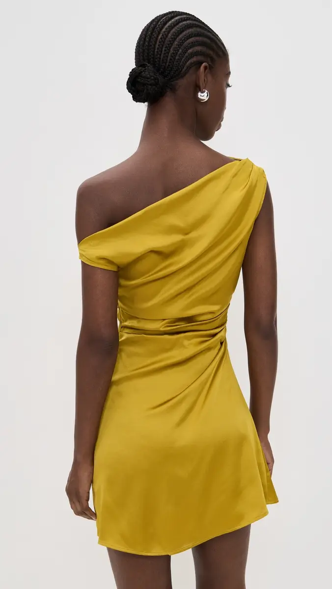 STAUD Phare Silk Mini Dress Turmeric | Thumbnail 3