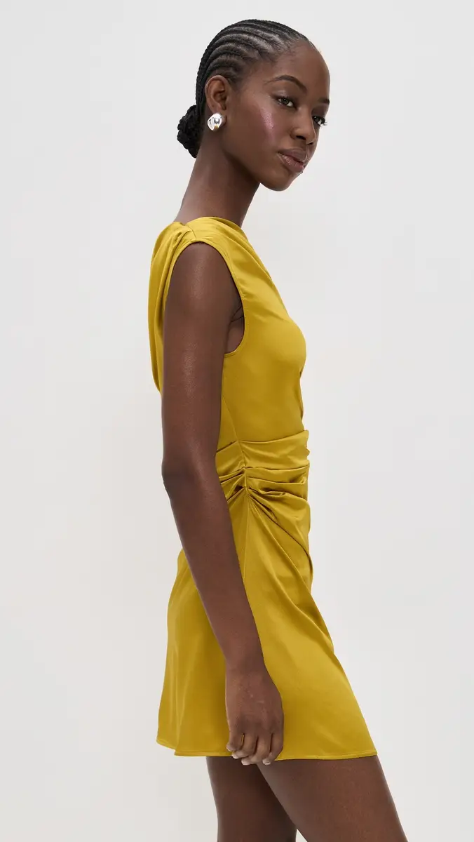 STAUD Phare Silk Mini Dress Turmeric | Thumbnail 4