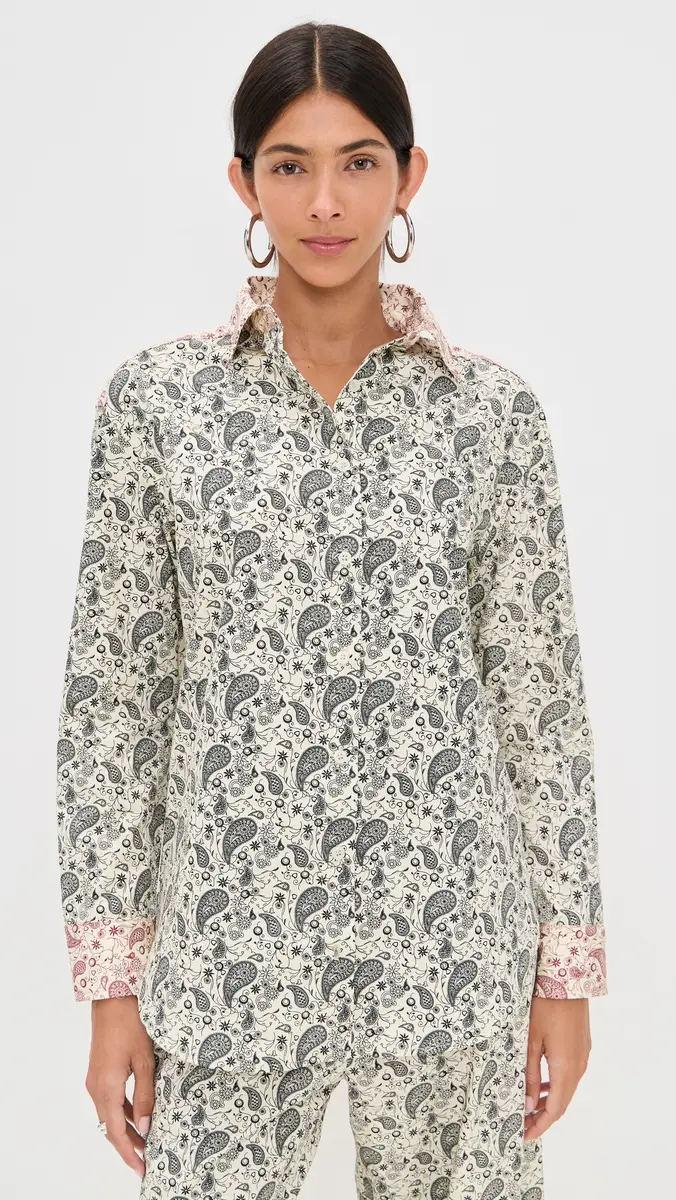 LE BOP Cecilia Paisley Button Down Black Paisley | Thumbnail 2 LE BOP Cecilia Paisley Button Down Black Paisley | Thumbnail 2