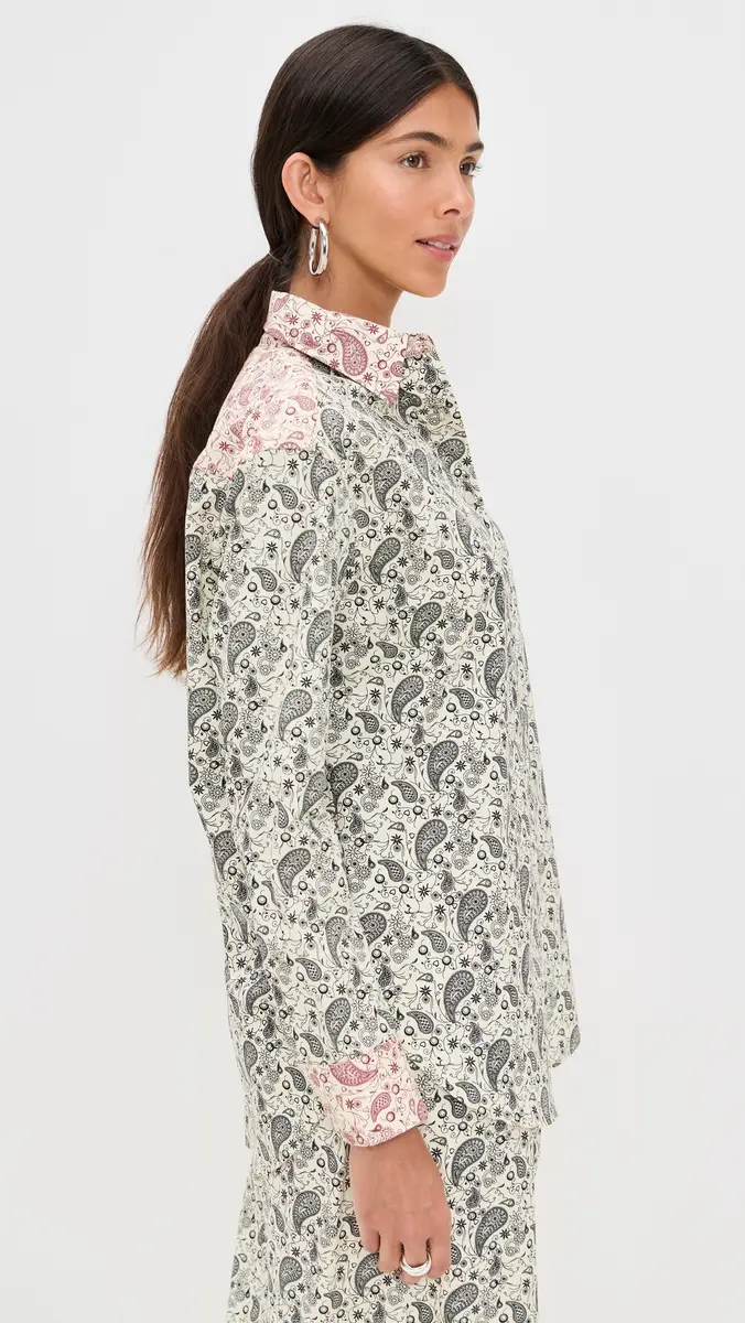 LE BOP Cecilia Paisley Button Down Black Paisley | Thumbnail 4 LE BOP Cecilia Paisley Button Down Black Paisley | Thumbnail 4