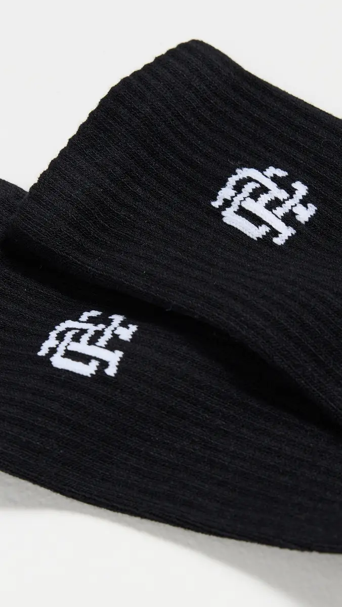 Reigning Champ 3 Pack Classic Mid Crew Socks Black | Thumbnail 3