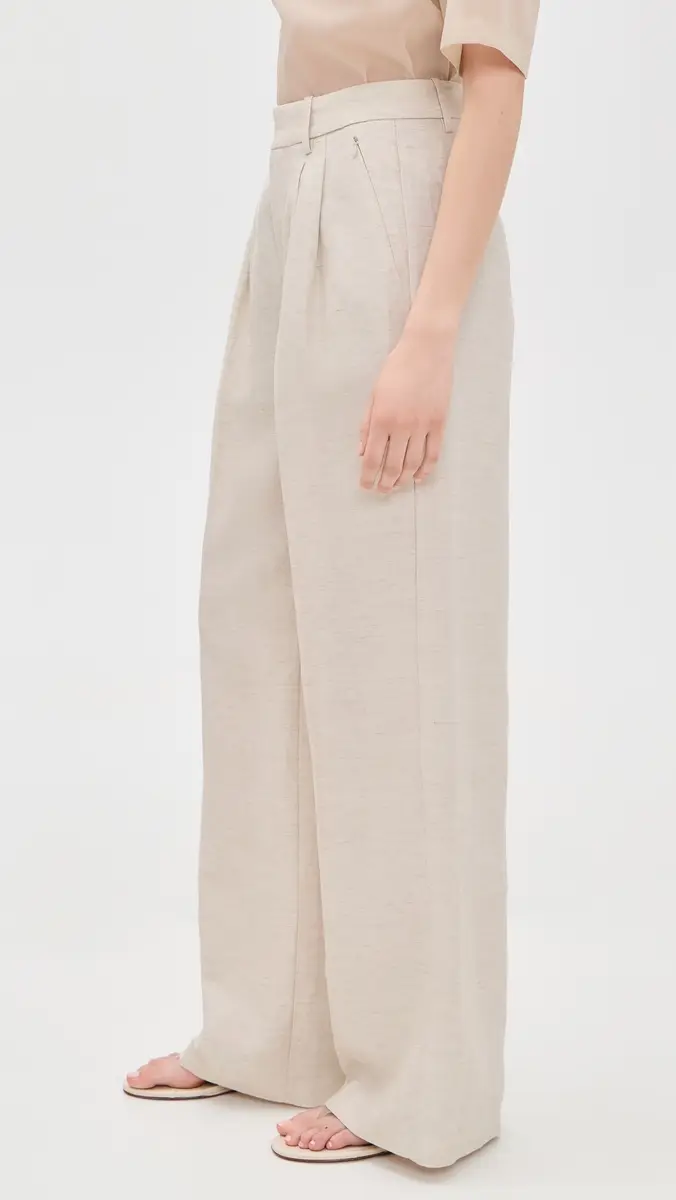 GOOD AMERICAN Linen Blend Trousers | Thumbnail 4
