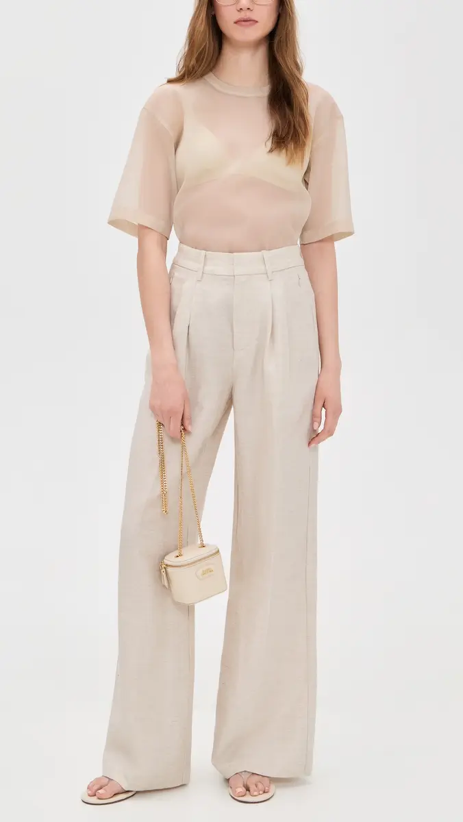 GOOD AMERICAN Linen Blend Trousers | Thumbnail 5