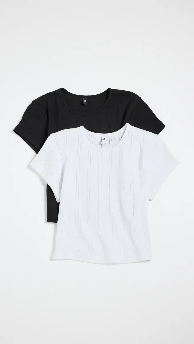 COUCOU The Baby Tee 2 Pack White/Black | Thumbnail 2