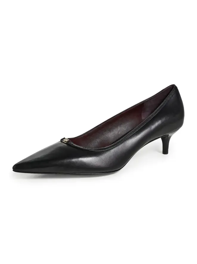 Double T Buckle Kitten Heel Pumps 45mm