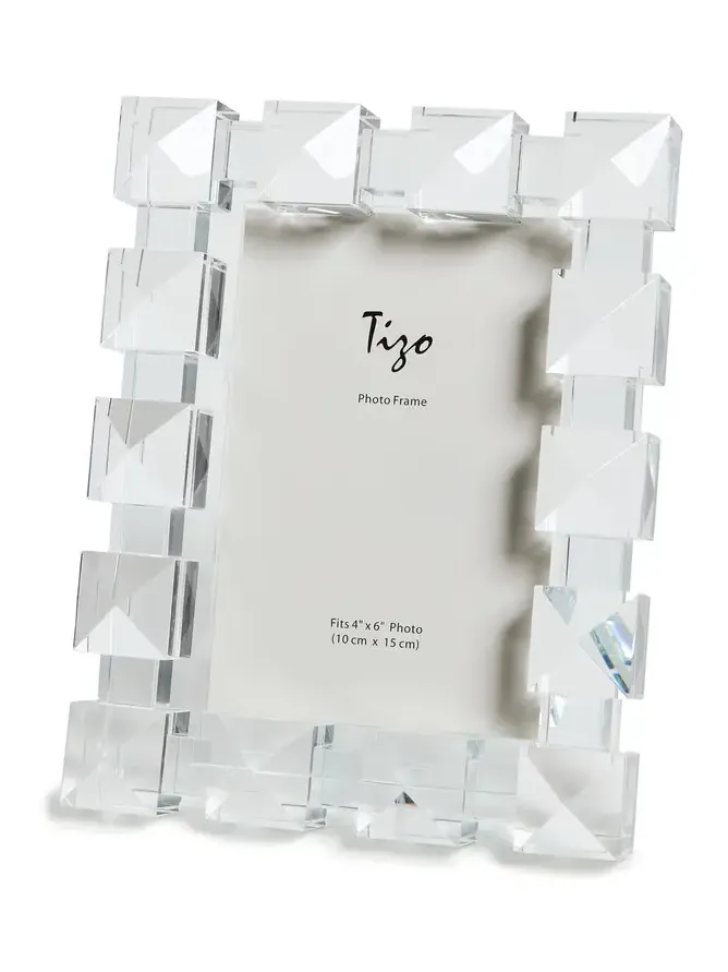 Tizo Design Glass Square Pyramid Photo Frame 4x6