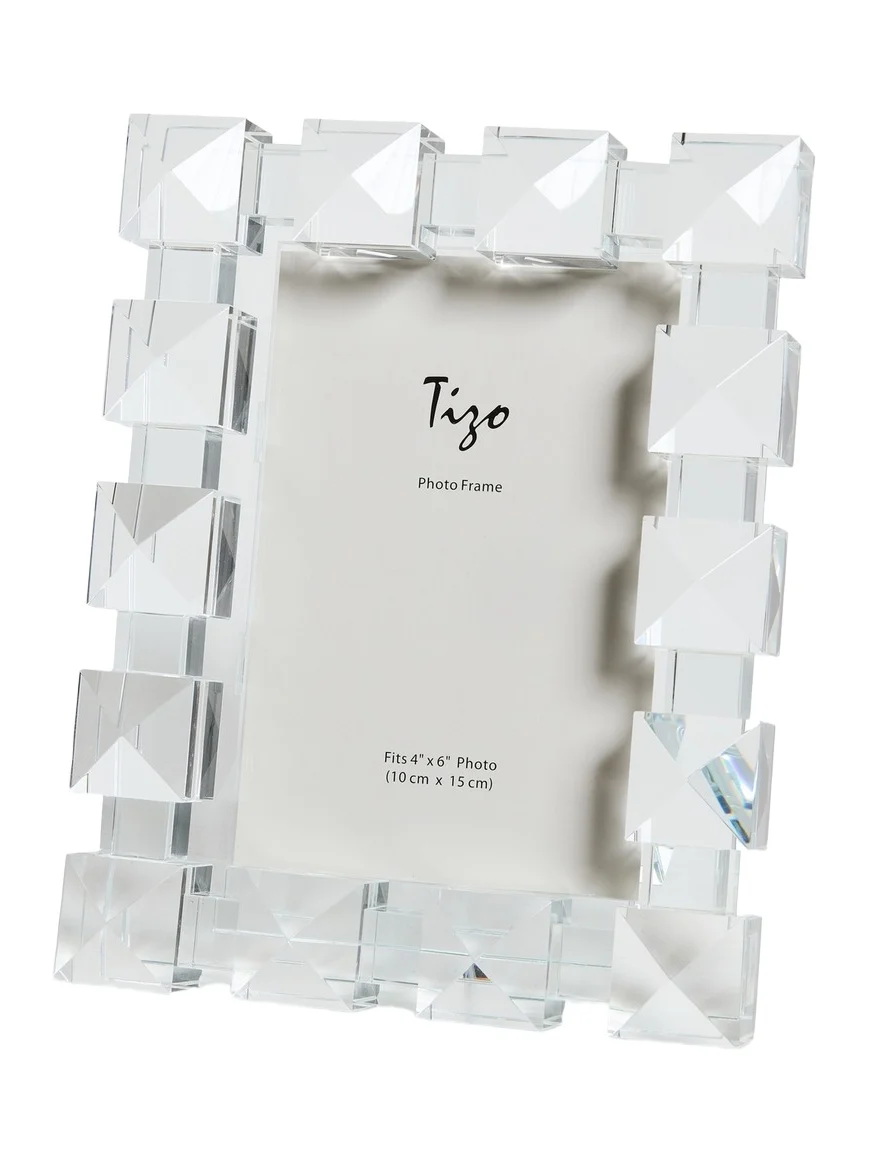 Tizo Design Glass Square Pyramid Photo Frame 4x6