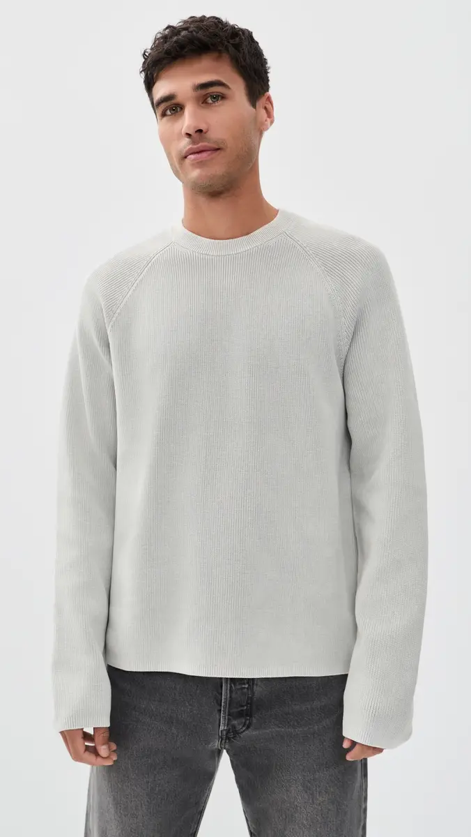 Theory Washed Crew Neck Sweater Washed Vapor | Thumbnail 2 Theory Washed Crew Neck Sweater Washed Vapor | Thumbnail 2