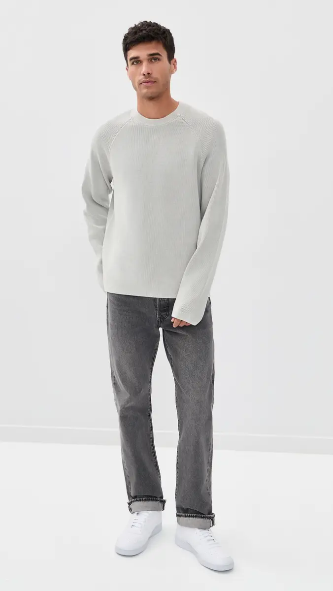 Theory Washed Crew Neck Sweater Washed Vapor | Thumbnail 5 Theory Washed Crew Neck Sweater Washed Vapor | Thumbnail 5