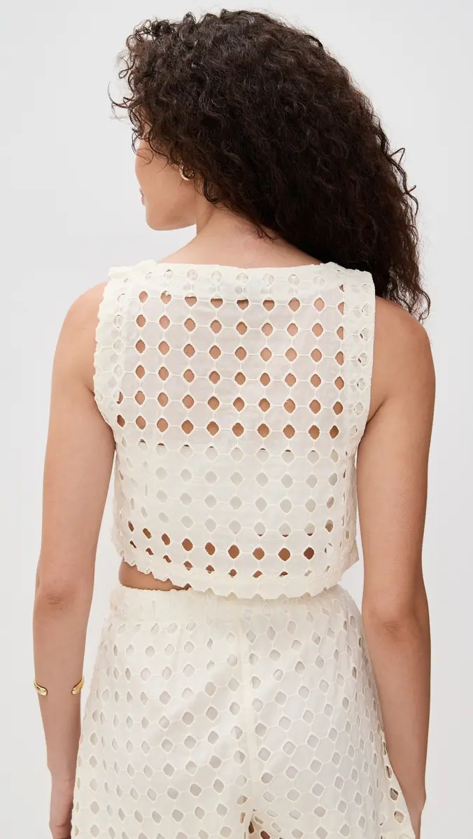 LE BOP Eyelet Desiree Cropped Tank | Thumbnail 3 LE BOP Eyelet Desiree Cropped Tank | Thumbnail 3