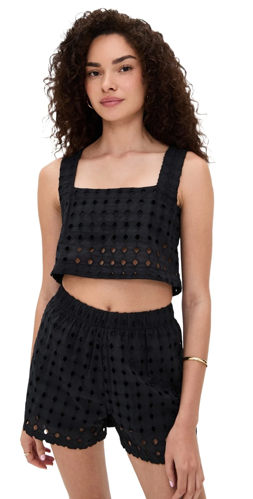 LE BOP Eyelet Desiree Cropped Tank