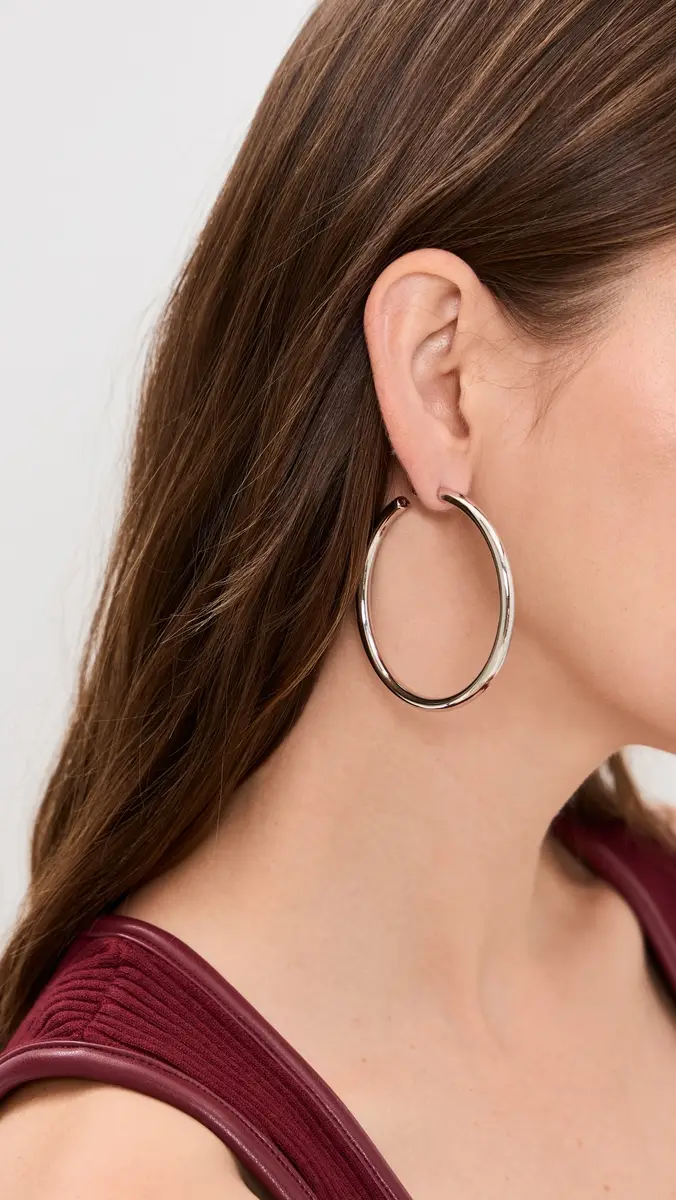 Jennifer Fisher 2 Lilly Hoops Silver One Size | Thumbnail 3