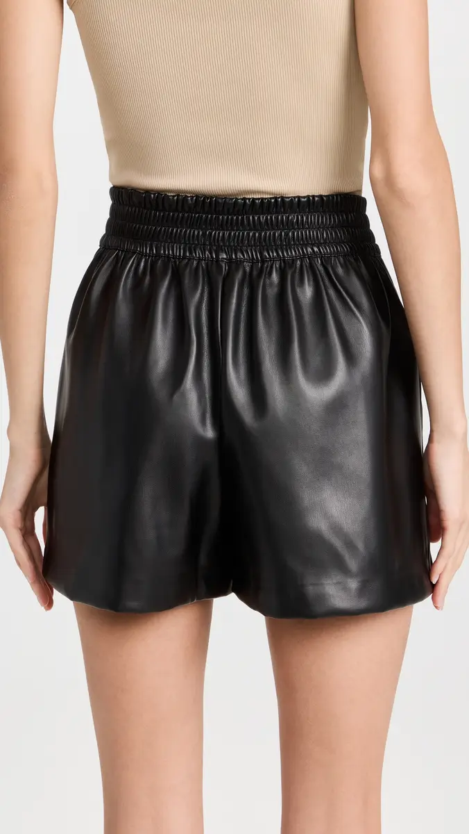 susana monaco Faux Leather Pleated Shorts | Thumbnail 3 susana monaco Faux Leather Pleated Shorts | Thumbnail 3