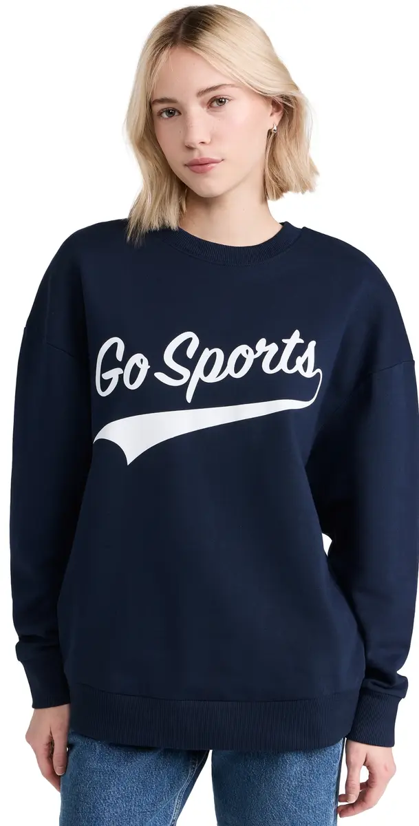Favorite Daughter Go Sports Sweatshirt Navy | Image 1 Favorite Daughter Go Sports Sweatshirt Navy | Image 1