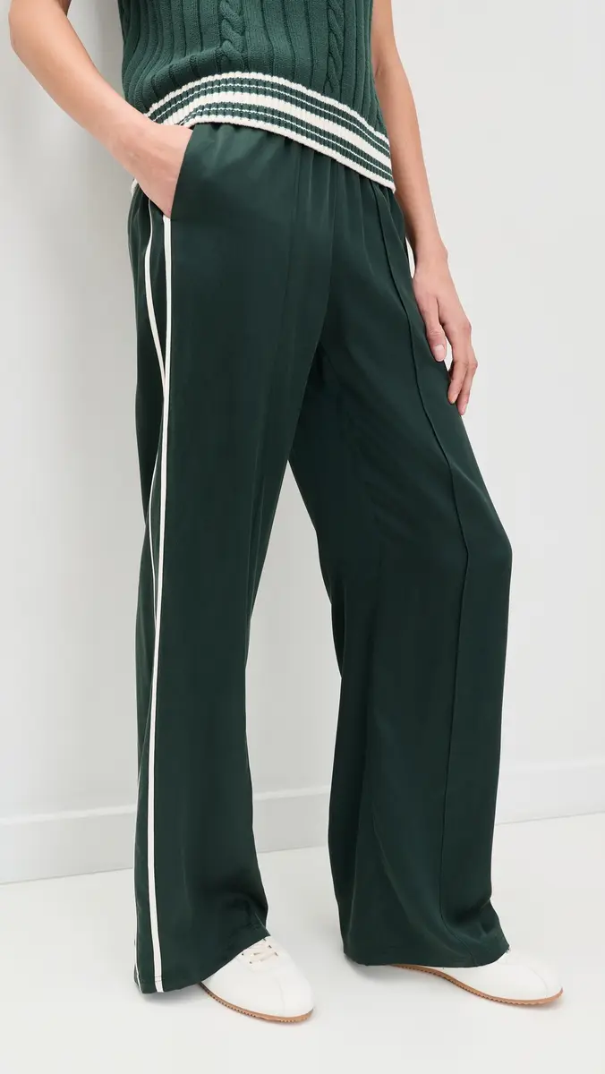 The Upside Marnie Silk Track Pants Green | Thumbnail 2