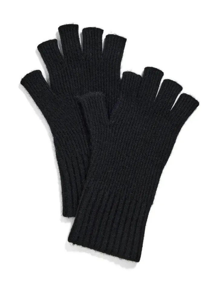 Cashmere Blend Rib Knit Fingerless Gloves Cashmere Blend Rib Knit Fingerless Gloves