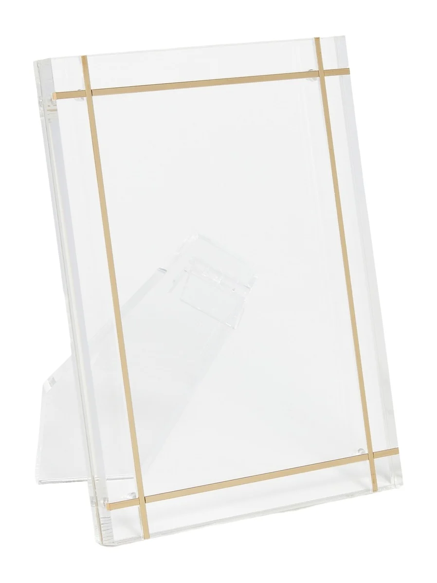 Tizo Design Lucite Frame with Brass Inlay 5x7