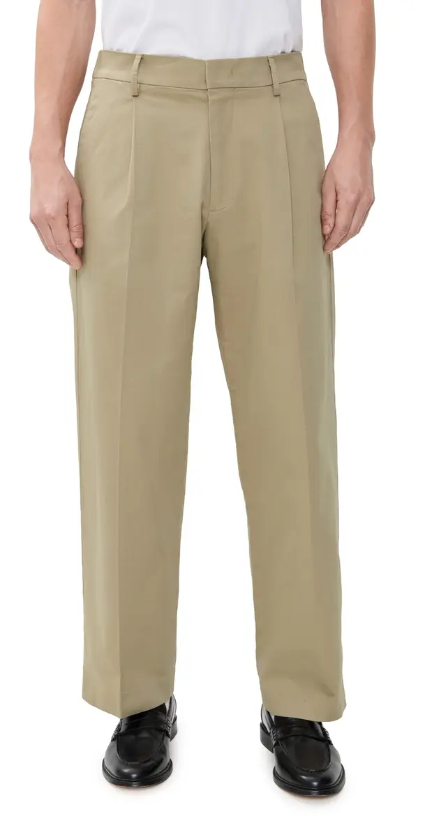NN07 Kaye Cotton Relaxed Pleated Trousers Desert Khaki | Image 1 NN07 Kaye Cotton Relaxed Pleated Trousers Desert Khaki | Image 1
