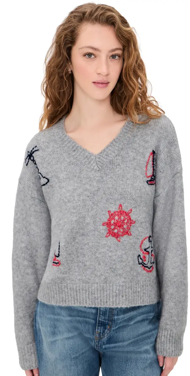 Bailey Rose Nautical Sweater Heather Grey | Image 1 Bailey Rose Nautical Sweater Heather Grey | Image 1