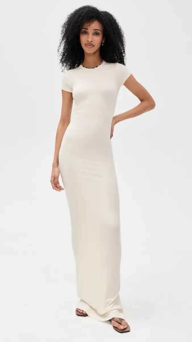 Éterne Cap Sleeve Maxi Dress Cream | Thumbnail 2 Éterne Cap Sleeve Maxi Dress Cream | Thumbnail 2