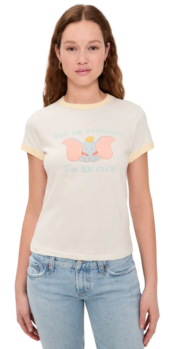 RE/DONE 60s Slim Ringer Dumbo Tee | Image 1 RE/DONE 60s Slim Ringer Dumbo Tee | Image 1