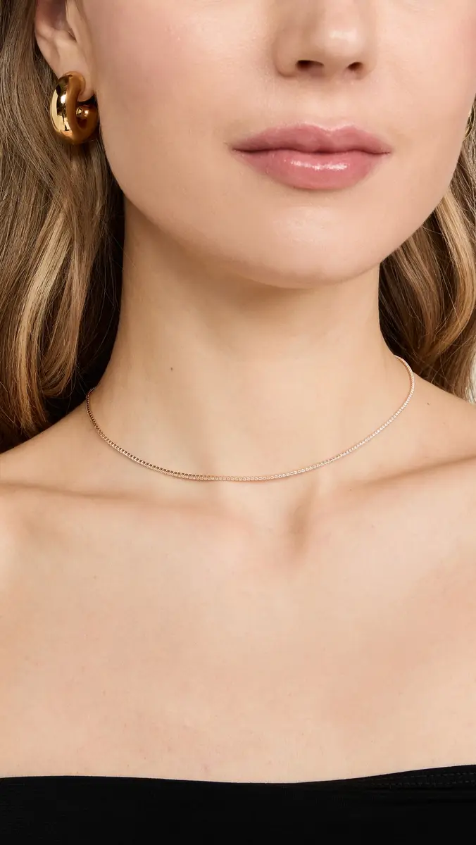 Shashi Micro Teeny Tiny Tennis Necklace | Thumbnail 3
