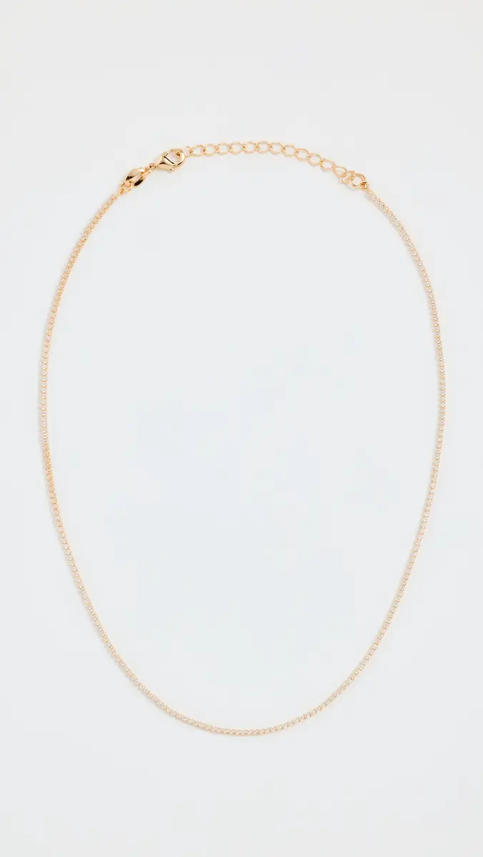 Shashi Micro Teeny Tiny Tennis Necklace | Thumbnail 4