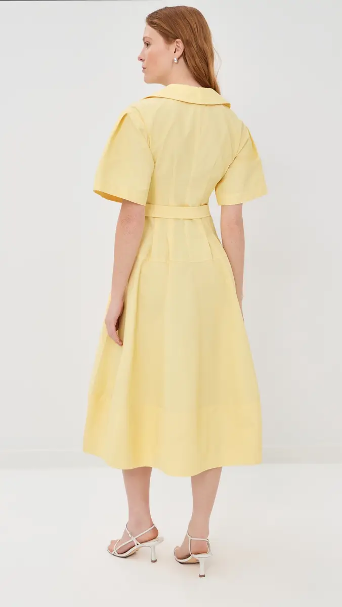 Simkhai Meridith Cotton Midi Dress Buttercream 00 | Thumbnail 3
