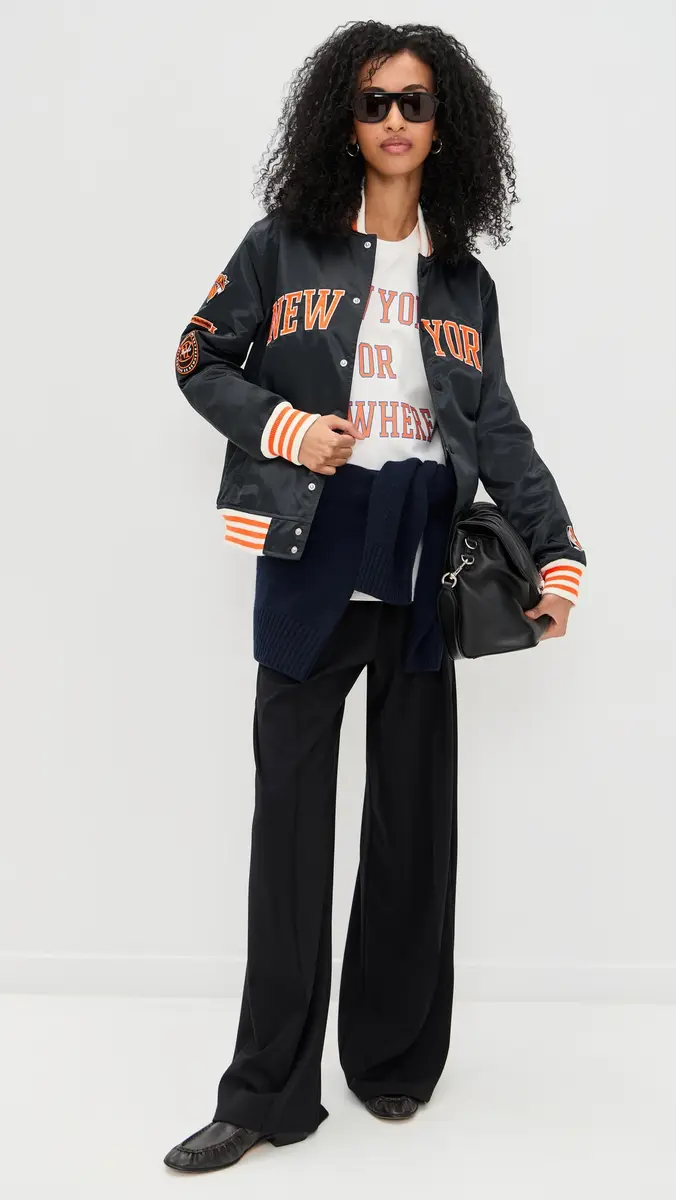 New York or Nowhere Knicks Midtown Varsity Jacket Black | Thumbnail 5 New York or Nowhere Knicks Midtown Varsity Jacket Black | Thumbnail 5