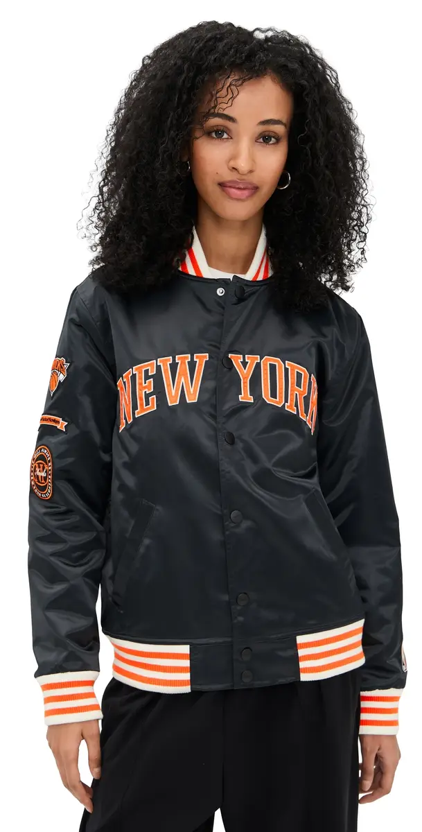 Knicks Midtown Varsity Jacket Black Knicks Midtown Varsity Jacket Black
