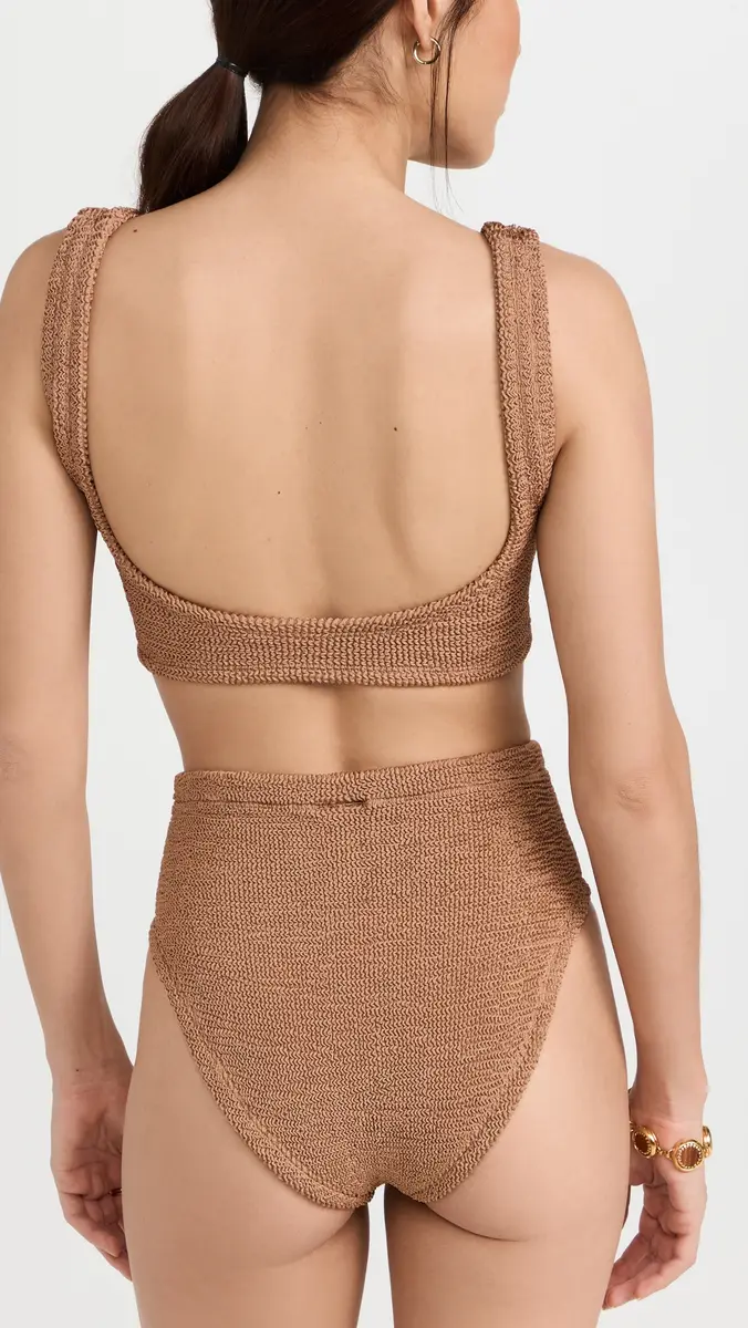 Hunza G Nadine Bikini Set Metallic Cocoa One Size | Thumbnail 3