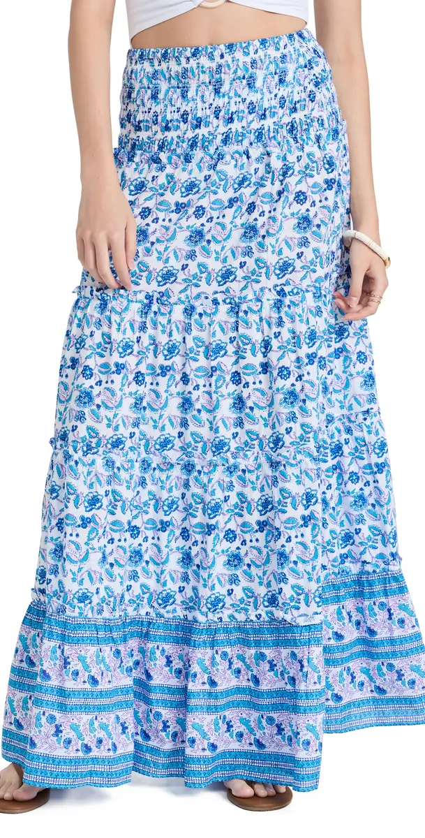 Playa Lucila Printed Ruffle Skirt Blue ulti | Image 1 Playa Lucila Printed Ruffle Skirt Blue ulti | Image 1