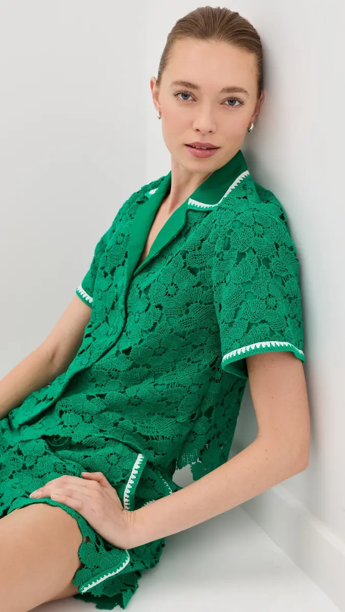 Simkhai Glenn Lace Camp Shirt | Thumbnail 2 Simkhai Glenn Lace Camp Shirt | Thumbnail 2
