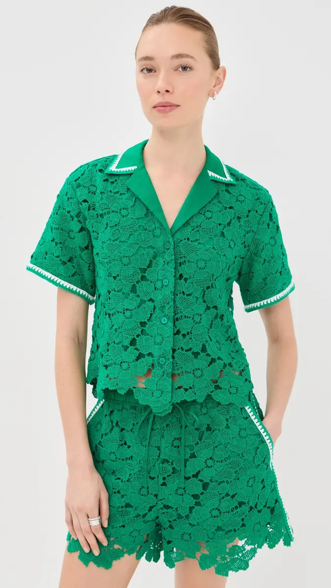 Simkhai Glenn Lace Camp Shirt | Thumbnail 3 Simkhai Glenn Lace Camp Shirt | Thumbnail 3