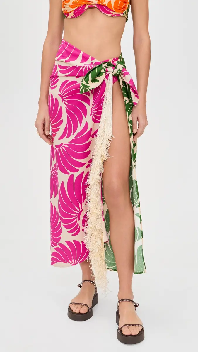 FARM Rio Banana Wings Midi Skirt Banana Wings Pink | Thumbnail 2