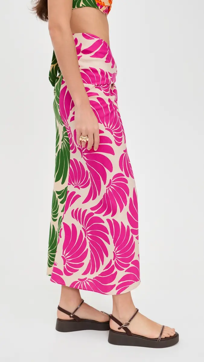 FARM Rio Banana Wings Midi Skirt Banana Wings Pink | Thumbnail 4