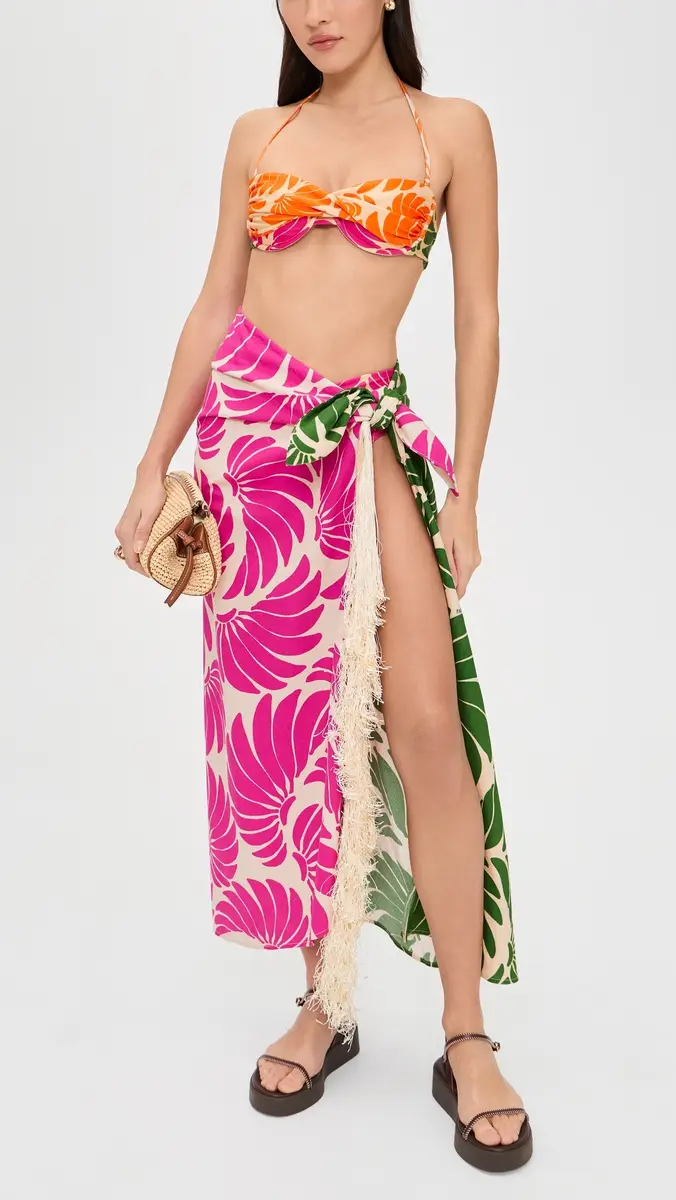 FARM Rio Banana Wings Midi Skirt Banana Wings Pink | Thumbnail 5