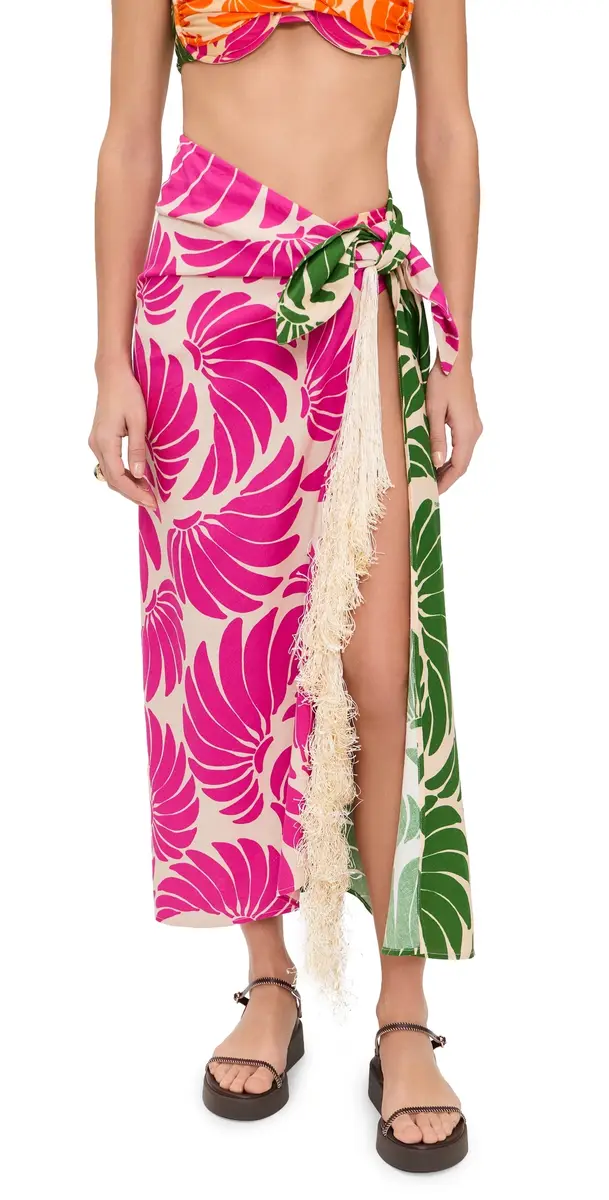 FARM Rio Banana Wings Midi Skirt Banana Wings Pink | Image 1 FARM Rio Banana Wings Midi Skirt Banana Wings Pink | Image 1